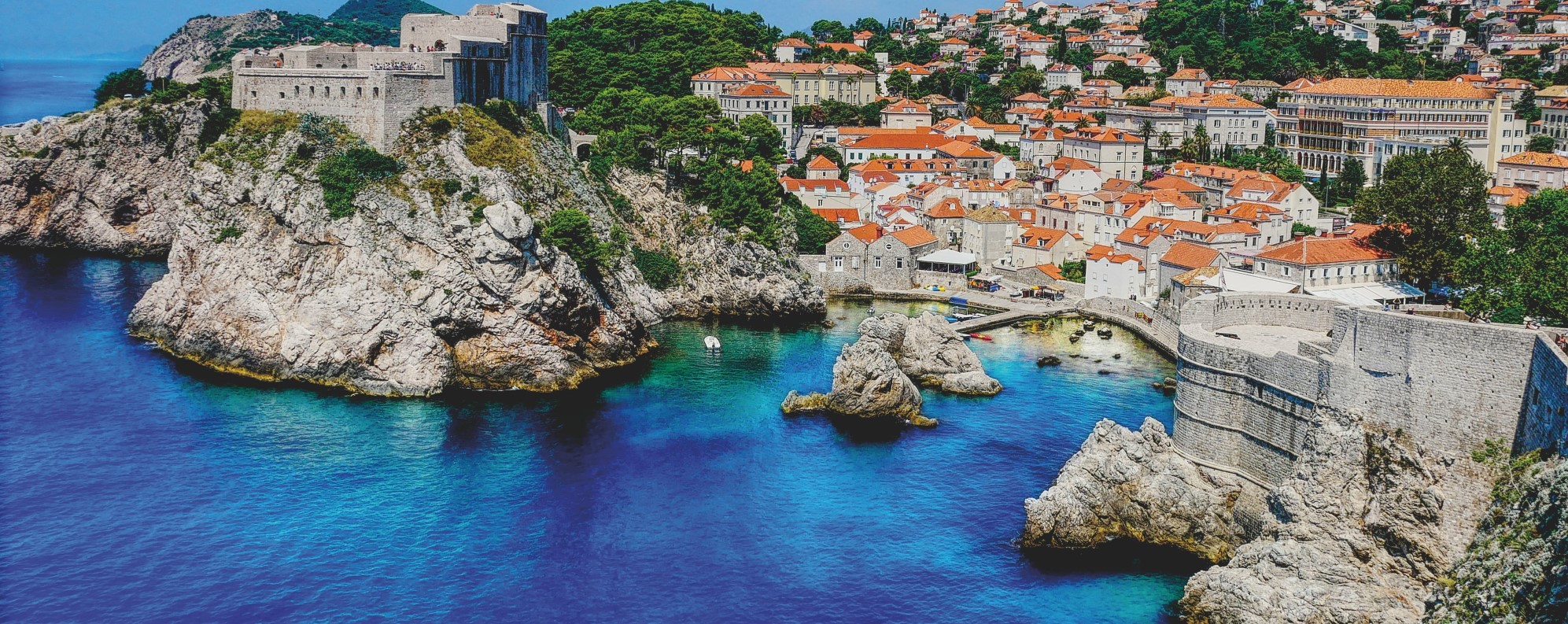 Dubrovnik west harbor in Croatia; Places to visit iin August