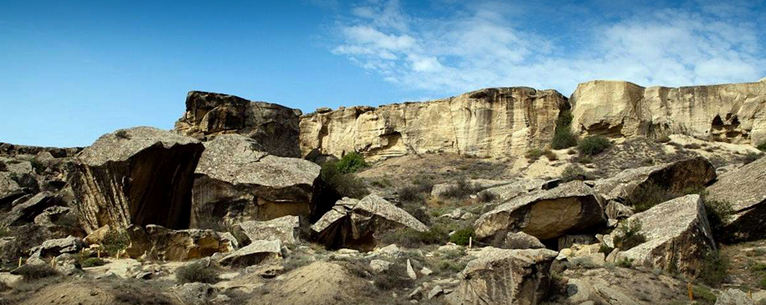 Rock formations at Gobustan National Park