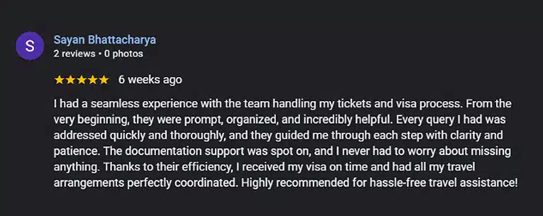 Schengen visa support review by client